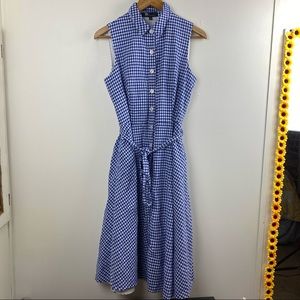 Be by Chetta B Gingham Midi Collared Button Up Shirt Dress Preppy
